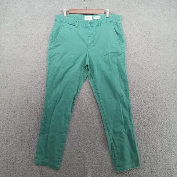 Anthropologie Pants Womens 31 Mint Green‎ Relaxed Fit Chinos Coin Pocket Tapered - Picture 1 of 9